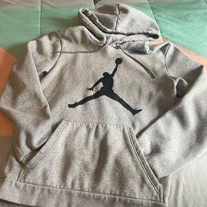 Jordan Gray Hoodie with Black Logo